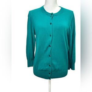 J. Crew The Clare Cardigan Teal Cardigan Sweater Size XL